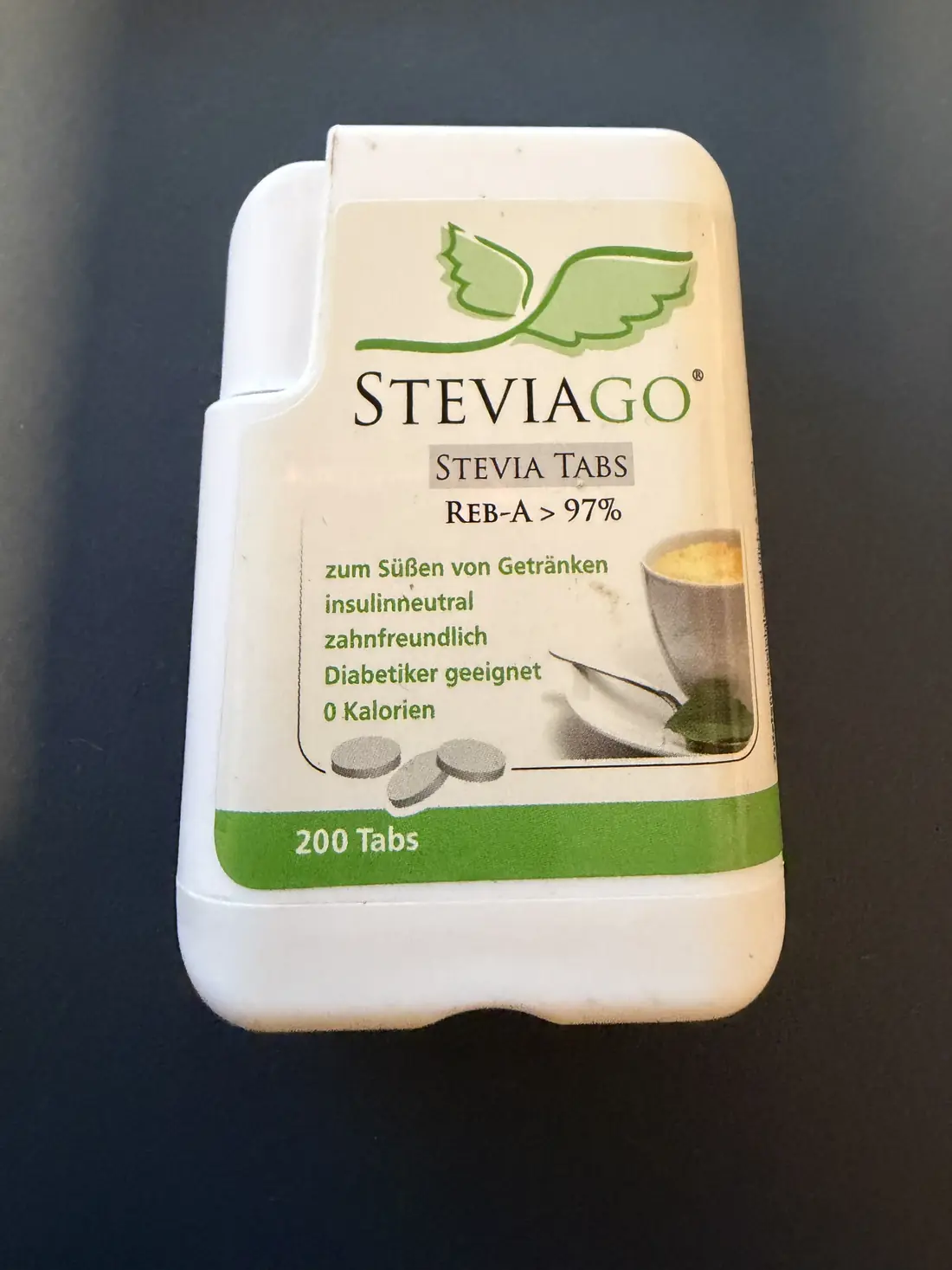 STEVIAGO Stevia Tabs Spender mit 200 Tabs